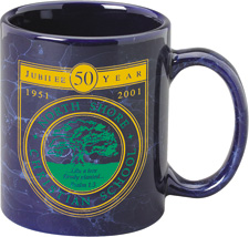 11 oz marbleized ceramic mug - cobalt blue