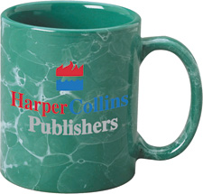 11 oz marbleized ceramic mug - green