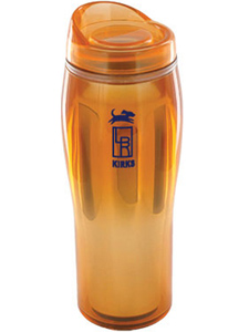 14 oz orange optima chrome travel mug