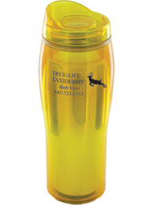 14 oz yellow optima chrome travel mug