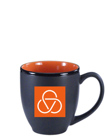 15 oz matte black out orange in hilo bistro coffee mugs