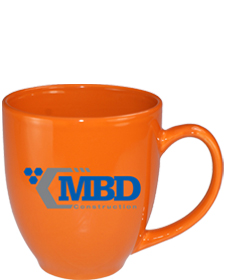 15 oz glossy vitrified bistro coffee mugs - california orange