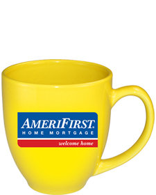 15 oz glossy vitrified bistro coffee mugs - Lemon Yellow