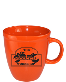 17 oz glossy vitrified mocha coffee mugs - california orange