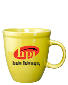 17 oz glossy vitrified mocha coffee mugs - Lemon Yellow
