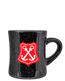 10 oz Santa Fe stoneware speckled diner mug - black