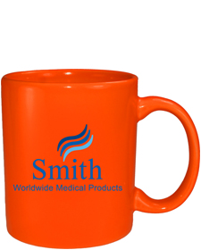 11 oz vitrified coffee mug - california orange