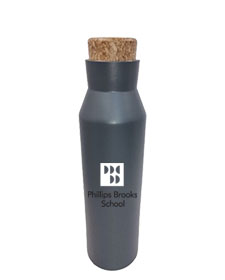 20 oz Traverse Matte Stone Gray Vacuum Insulated Stainless Steel Double Wall Bottle with Faux Cork Screw-On Top