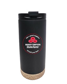 16 oz Tucson Matte Black Vacuum Insulated Stainless Steel Double Wall Travel Mug