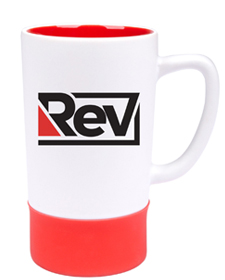 16 oz Red In White Matte Out Combo Mug with Red Silicone Sleeve