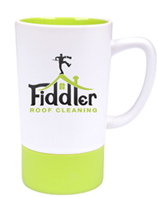 16 oz Lime Green In White Matte Out Combo Mug with Lime Green Silicone Sleeve