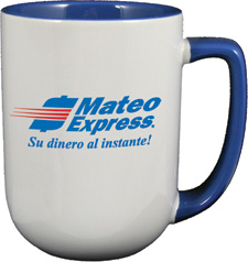 17 oz arlen coffee mugs - lt blue in - handle